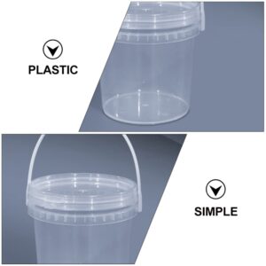 UPKOCH 2Pcs Ice Cream Tub with Lid and Handle Clear Plastic Ice Cream Pails Container for Homemade Ice- Cream Storage 2L