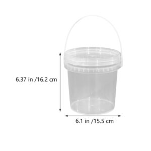 UPKOCH 2Pcs Ice Cream Tub with Lid and Handle Clear Plastic Ice Cream Pails Container for Homemade Ice- Cream Storage 2L