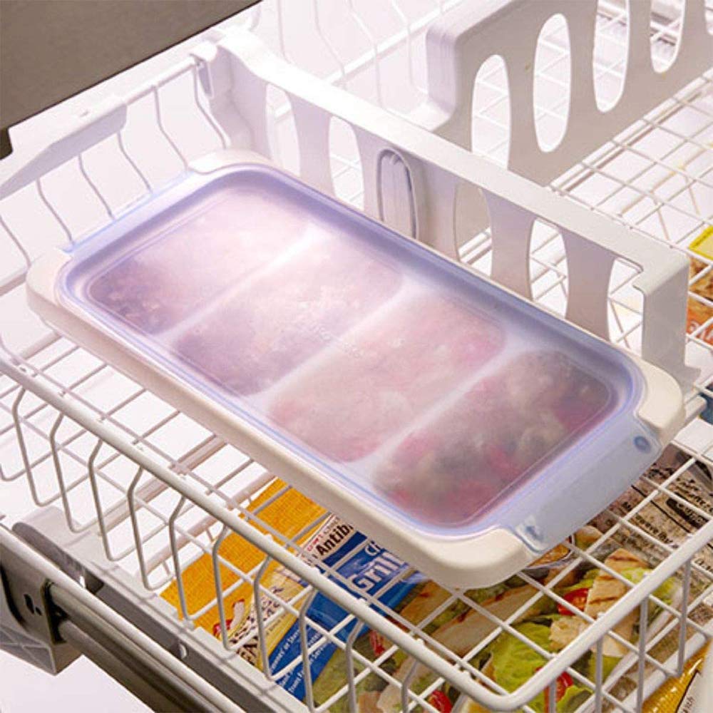 Suitable Food Storage Freezer Pod Tray with Lid 4 Piece SetF