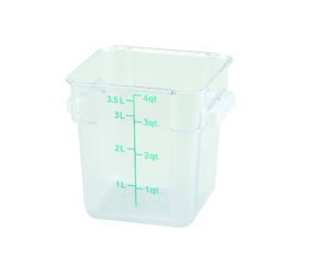 winco square storage container, 4-quart,clear