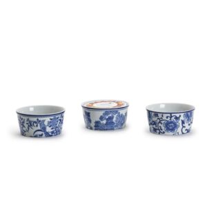 two's company incognito 8 oz. chinoiserie deli container holder assorted of 3 patterns