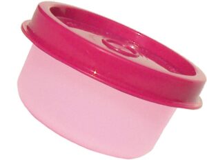 tupperware smidgets mini tiny bowl container 1 oz sheer pink magenta seal