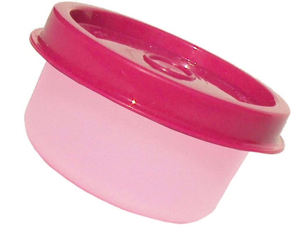 Tupperware Smidgets Mini Tiny Bowl Container 1 oz Sheer Pink Magenta Seal