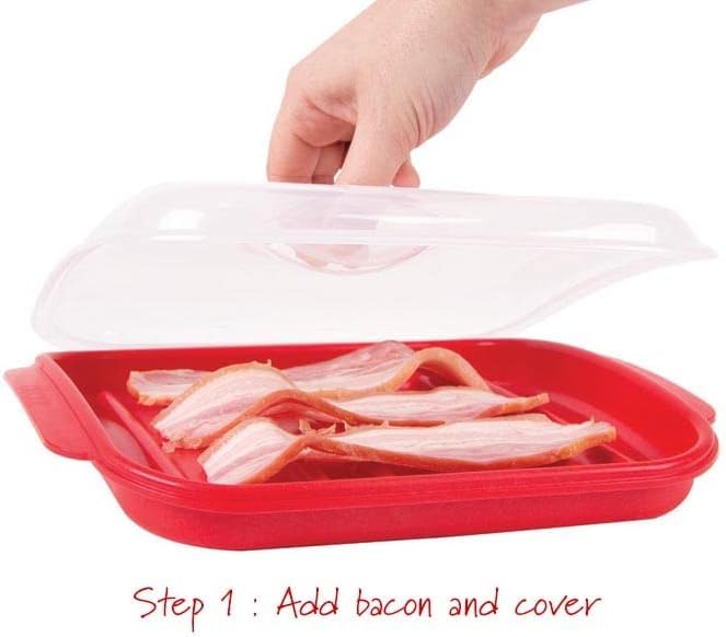 Decor Microsafe Bacon Cooker One Size Red