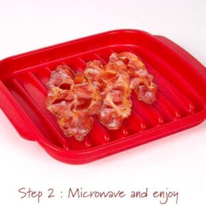 Decor Microsafe Bacon Cooker One Size Red