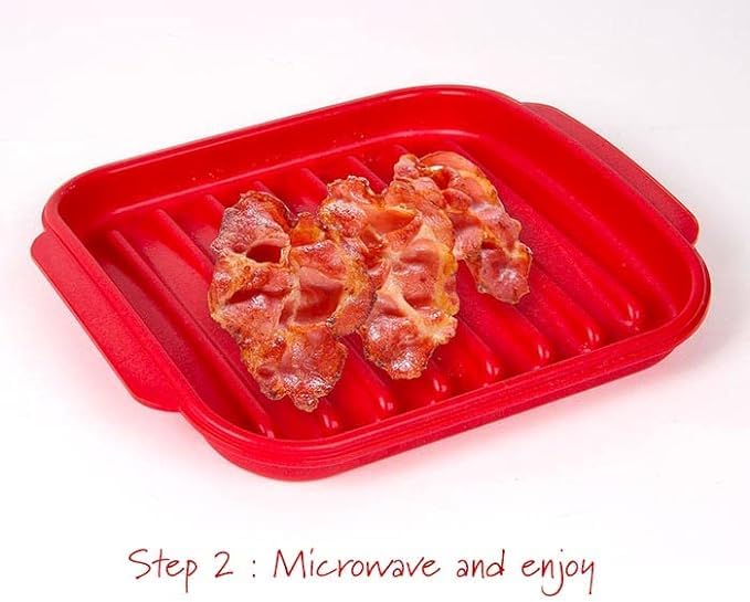 Decor Microsafe Bacon Cooker One Size Red