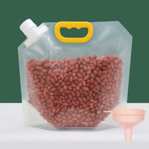 10pcs grain moisture-proof sealed bag, food storage bags with funnel, smell proof bags, grain storage suction bags, resealable airtight packaging baggies (2.5 l: 10pcs)