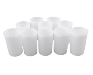 honbay 10pcs white plastic film canister holder small storage case containers with lids