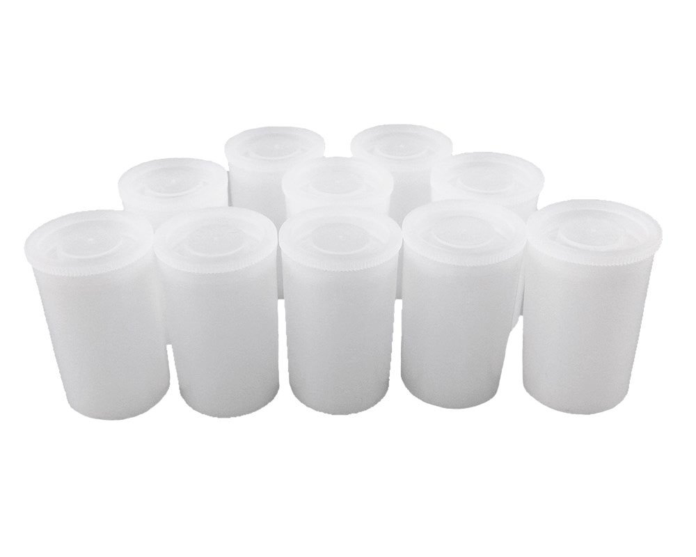 Honbay 10pcs White Plastic Film Canister Holder Small Storage Case Containers with Lids