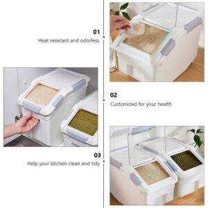 LIFKOME Rice Storage Container with Wheels Seal Locking Lid PP Food Containers Set Locking Lid Large Storage Boxes Plastic Cereal Pet Food Dog Cat Birds Food Bin