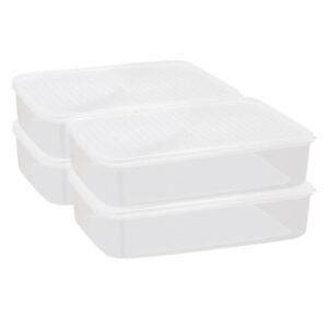 cetomo 5l*4 food storage containers,microwave, freezer and dishwasher safe, lunch boxes,refrigerator organizer bins with lid