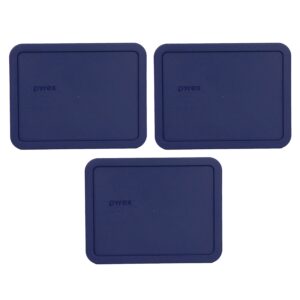 pyrex 7211-pc blue plastic food storage replacement lids - 3-pack