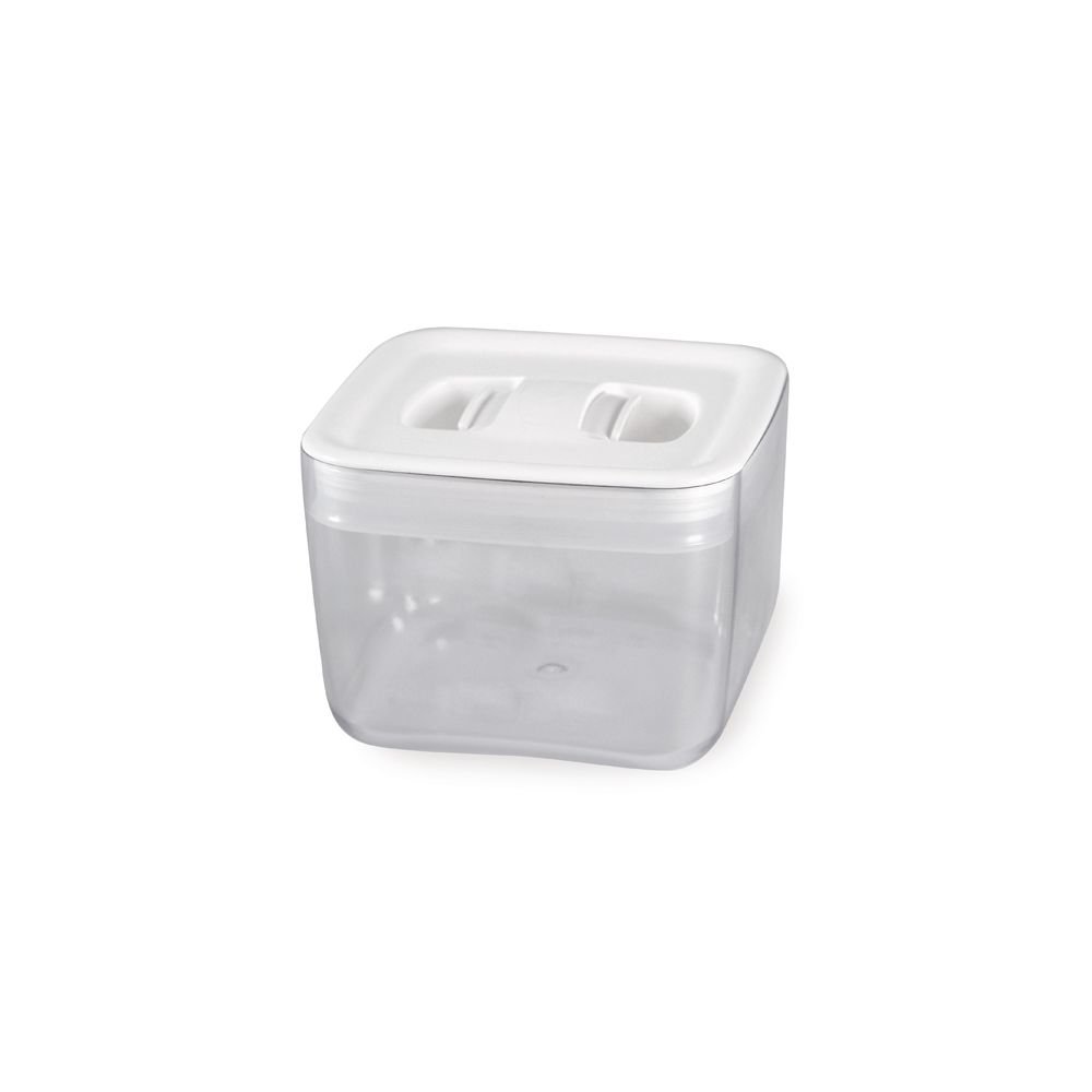 ClickClack Clear 1 Qt Cube Canister w/White Lid