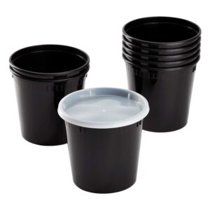 Karat 24 oz Black PP Injection Molded Round Deli Containers with Lids - 240 Sets