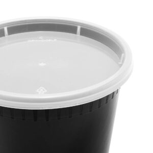 Karat 24 oz Black PP Injection Molded Round Deli Containers with Lids - 240 Sets