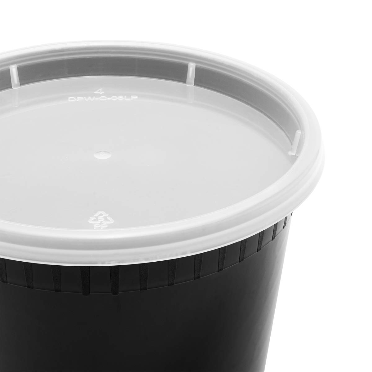 Karat 24 oz Black PP Injection Molded Round Deli Containers with Lids - 240 Sets