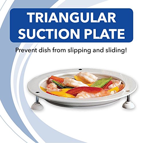 Sammons Preston 55500 Triangular Suction Plate with Suction Cups for Secure Eating