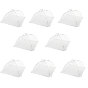 8 packs large pop-up mesh screen food cover tents - keep out flies, bugs, mosquitos - reusable