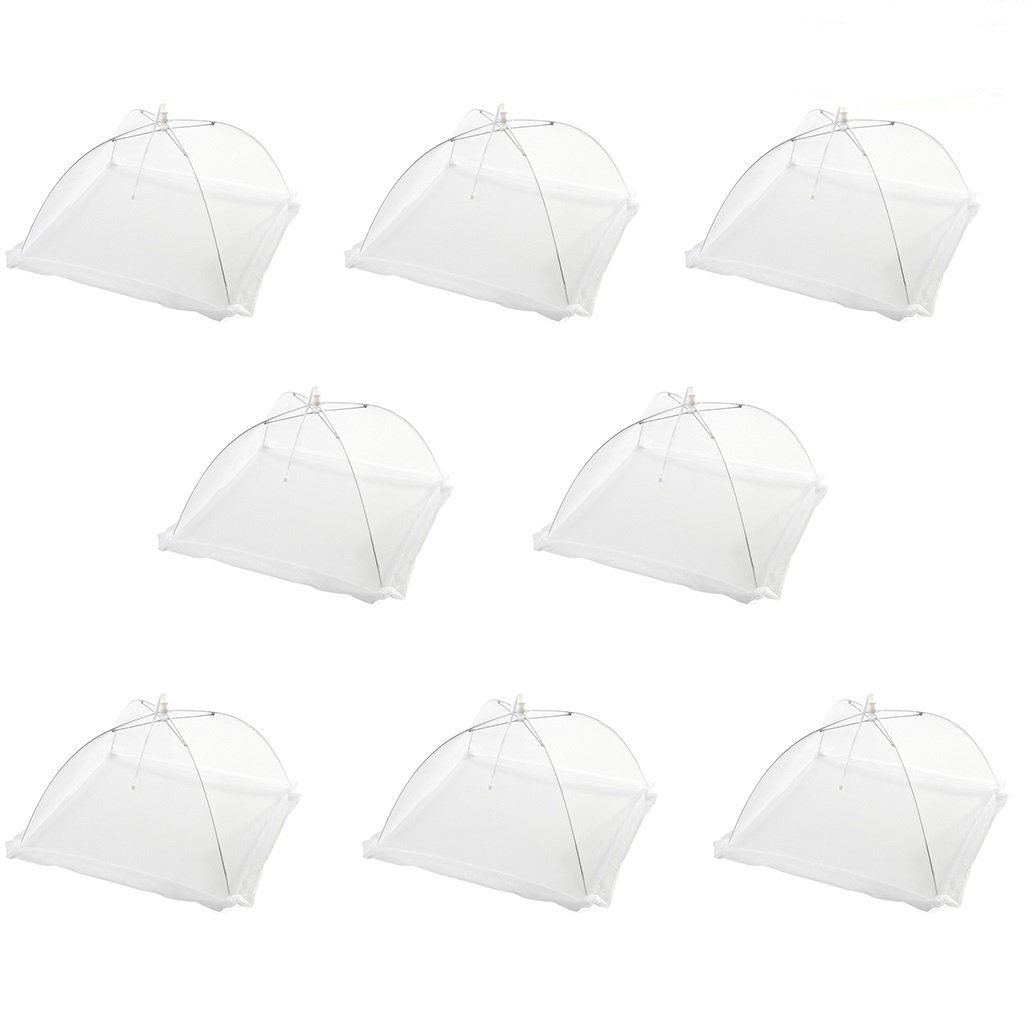 8 Packs Large Pop-Up Mesh Screen Food Cover Tents - Keep Out Flies, Bugs, Mosquitos - Reusable