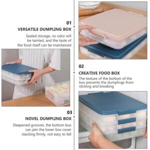 Refrigerator Food Organizer Plastic Food Storage Containers Dumpling Box Food Freezer Box Keep Fruits Vegetables Meat And More Kitche Fridge Freezer (Ink blue) Refrigerator Food Containers