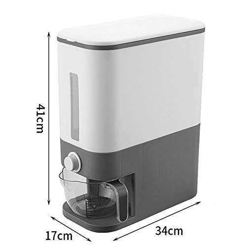 Automatic Plastic Cereal Dispenser Storage Box Measuring Cup Kitchen Food Tank Rice Container Organizer Grain Storage Cans