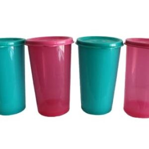 Tupperware 12oz / 330ml Stacking Tumbler Set of 4 Teal Pink