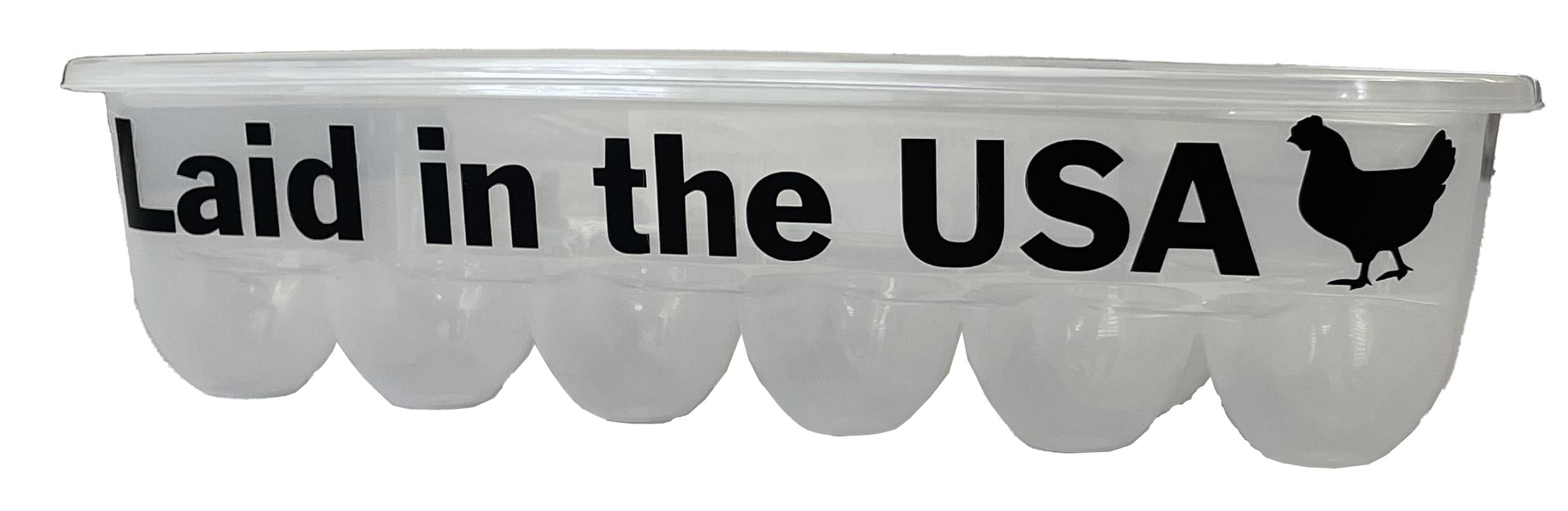 Plastic Egg Storage Containers with Lids and Custom Messages designed to make you smile! Great Gift! (Laid in the USA)