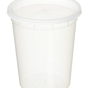 32oz plastic soup/Food container with lids (240 Pack)