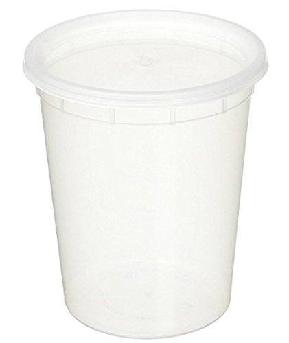 32oz plastic soup/Food container with lids (240 Pack)