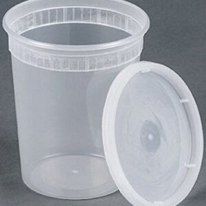 32oz plastic soup/Food container with lids (240 Pack)
