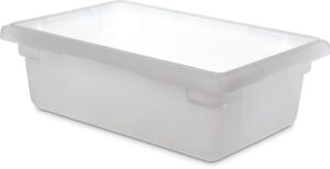 carlisle foodservice products storplus food storage container with stackable design for catering, buffets, restaurants, polyethylene (pe), 3.5 gallon, white, (pack of 6)