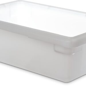 Carlisle FoodService Products Storplus Food Storage Container with Stackable Design for Catering, Buffets, Restaurants, Polyethylene (Pe), 3.5 Gallon, White, (Pack of 6)