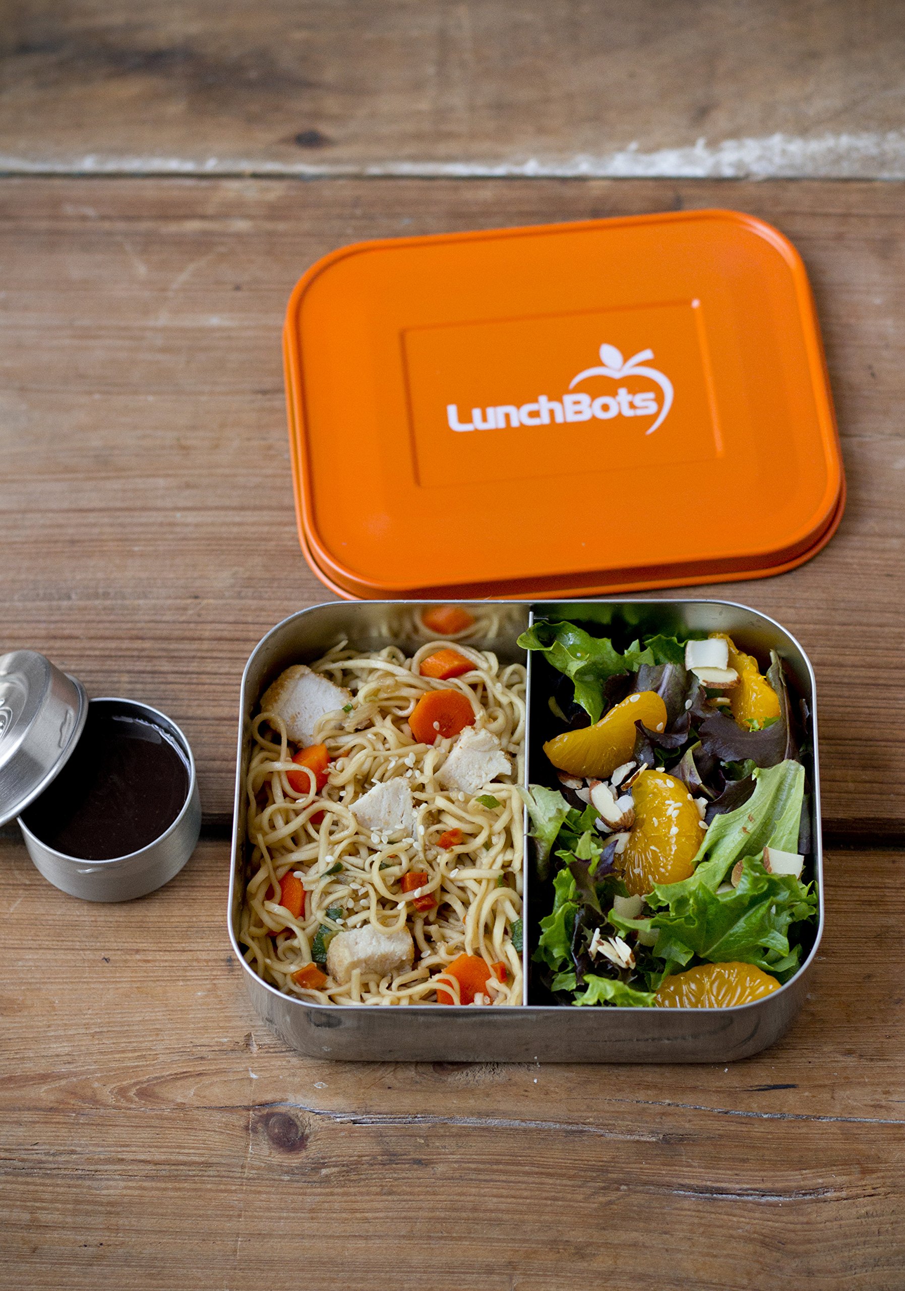 LunchBots Duo Stainless Steel Food Container, Orange