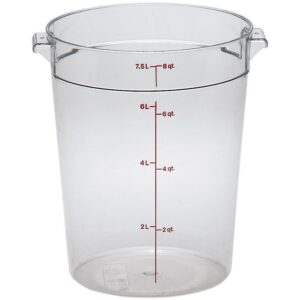 cambro rfscw8135 camwear round storage container 8 qt. clear - case of 12