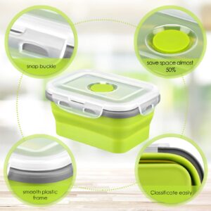 8 Pcs Small Silicone Collapsible Food Storage Containers with Airtight Lids Stacking Silicone Meal Prep Lunch Containers for Kitchen, Traveling, Leftover, Microwave Freezer Dishwasher Safe, 4 Colors