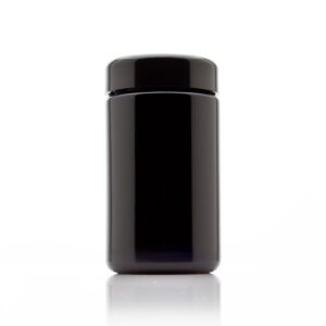 infinity jars 200 ml (6.7 fl oz) tall black ultraviolet glass screw top jar