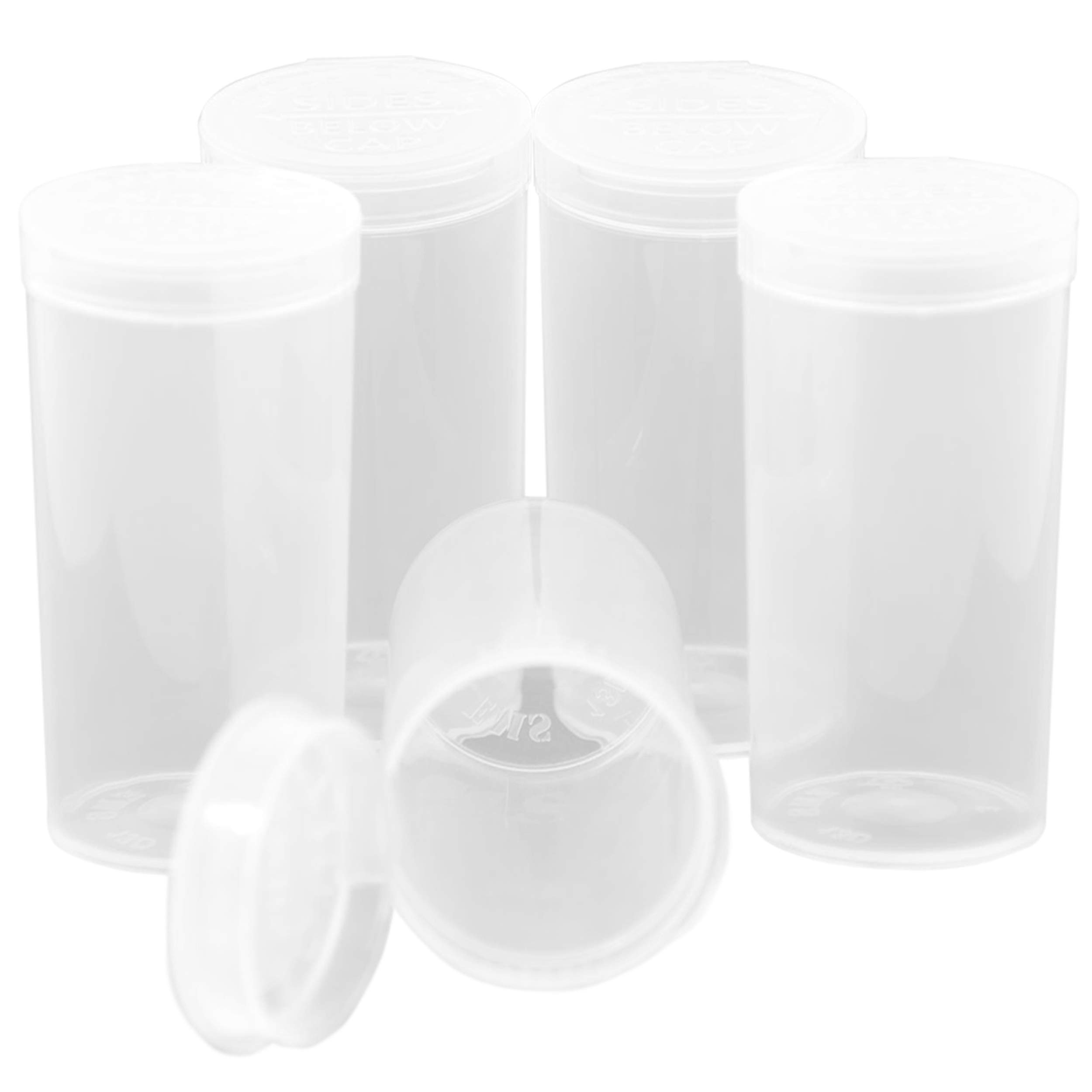 Emerald Mountain Supplier Pop Top Dram Containers | Durable Airtight Multipurpose Storage | Herb and Pill Organizer - 13 Dram (Clear, 216 Pieces)