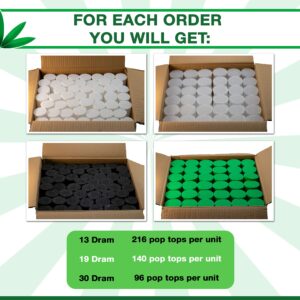 Emerald Mountain Supplier Pop Top Dram Containers | Durable Airtight Multipurpose Storage | Herb and Pill Organizer - 13 Dram (Clear, 216 Pieces)