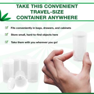 Emerald Mountain Supplier Pop Top Dram Containers | Durable Airtight Multipurpose Storage | Herb and Pill Organizer - 13 Dram (Clear, 216 Pieces)