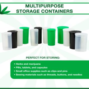 Emerald Mountain Supplier Pop Top Dram Containers | Durable Airtight Multipurpose Storage | Herb and Pill Organizer - 13 Dram (Clear, 216 Pieces)