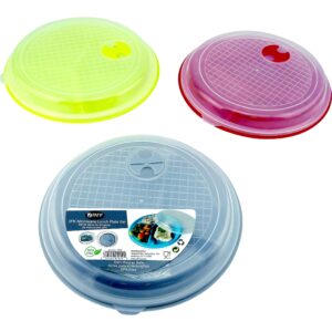 3 Pack Divided Microwave Lunch Plate Set with Lids Vented Food Storage Food Grade Plastic