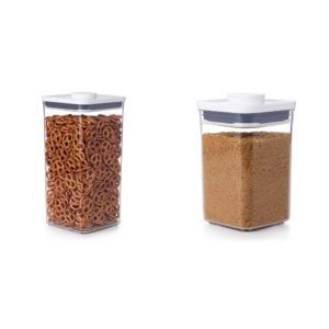 oxo good grips pop container - airtight food storage & good grips pop container - airtight food storage - 1.1 qt for brown sugar and more,transparent