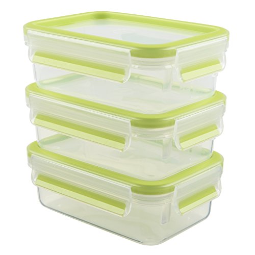 Emsa "Clip & Close 2.0" 3 Piece Food Storage Container, Light Green