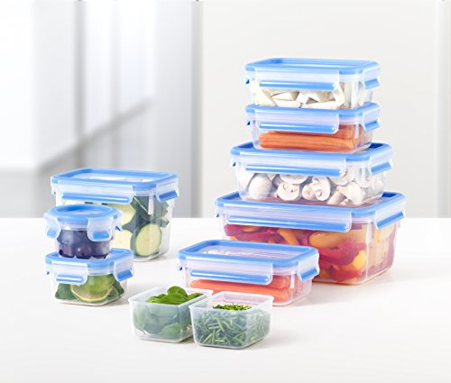 Emsa "Clip & Close 2.0" 3 Piece Food Storage Container, Light Green