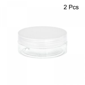 uxcell Round Plastic Jars with Transparent Screw Top Lid, 3oz/ 100ml Wide-mouth Clear Empty Containers for Storage, Organizing, 2Pcs