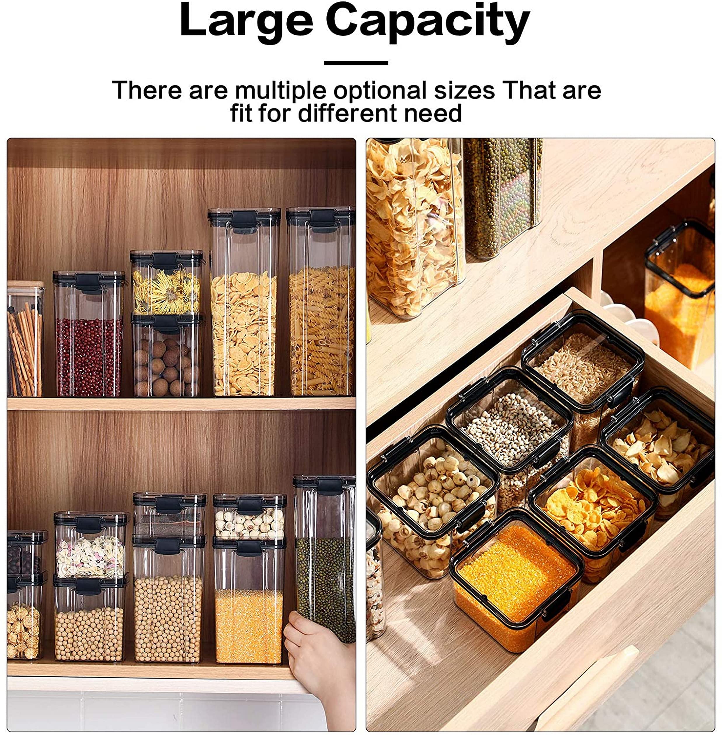 Cereal Container Storage Set,Airtight Food Storage Containers with Lids,Airtight Large Dry Food Storage Containers,BPA Free Dispenser Plastic Cereal Storage Containers (121.2 oz,2 PC)