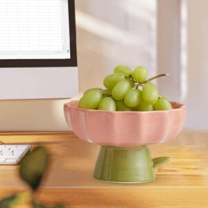 Fruit Storage Rack Key Jewelry Organizer Vegetable Tray Plate Holder for Kitchen Table Party (Pink) (Color : Pink)