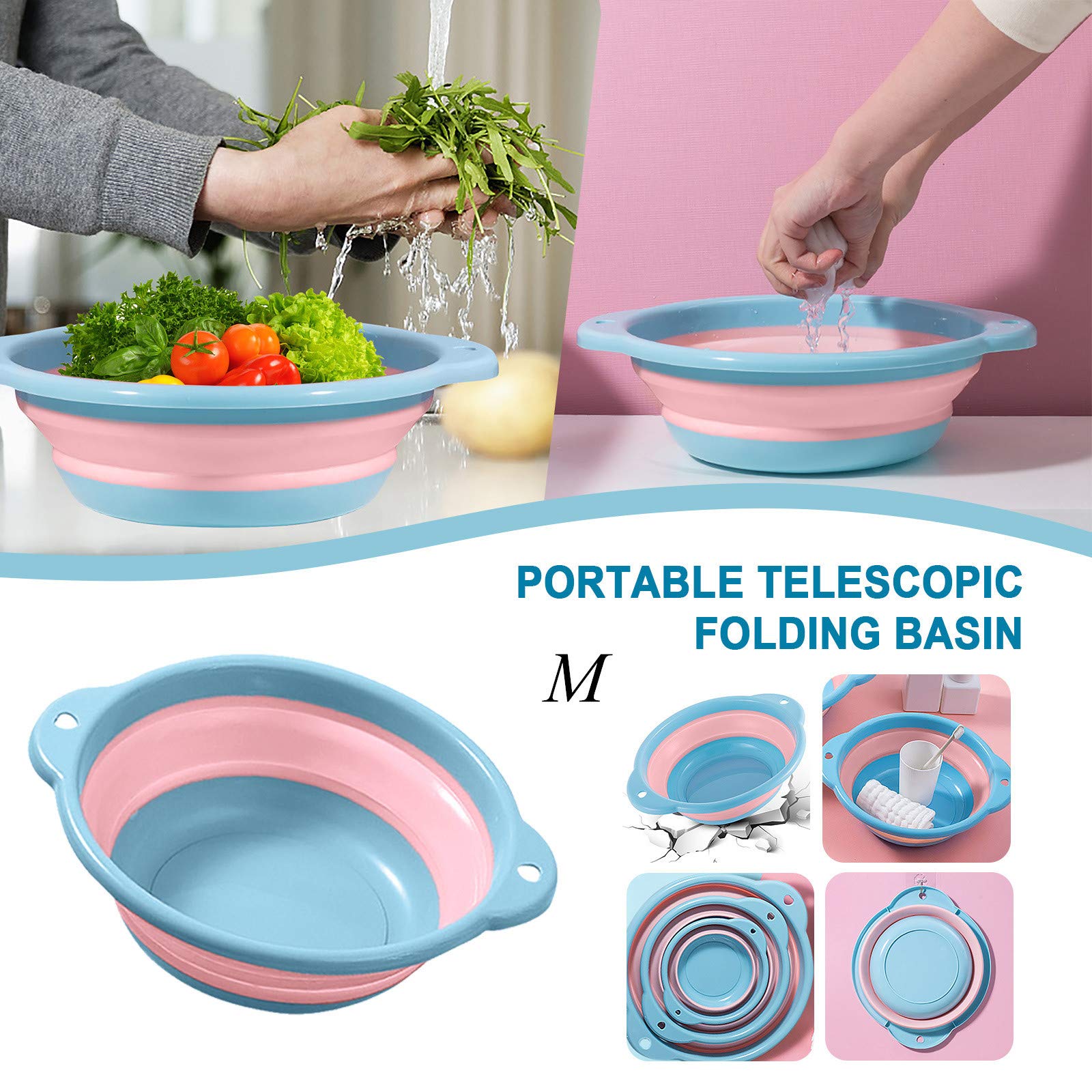 Snack Rack Plastic Basin Folding Multifunctional Portable Washbasin Silicone Telescopic Tools & Home Improvement Bag Container