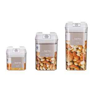 zerodis plastic food storage container airtight cereal jar dried fruit jam leak proof storage box easy lock lids to keep, pp (d)
