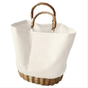 market basket beach chair shopping bag shopping basket straw bags women's straw canvas bag (color : b)